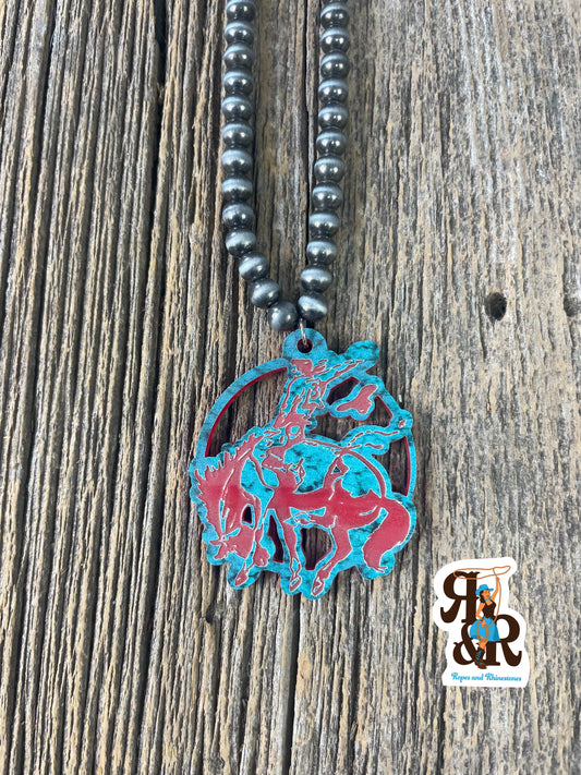 Bucking Bronc Circle Earrings