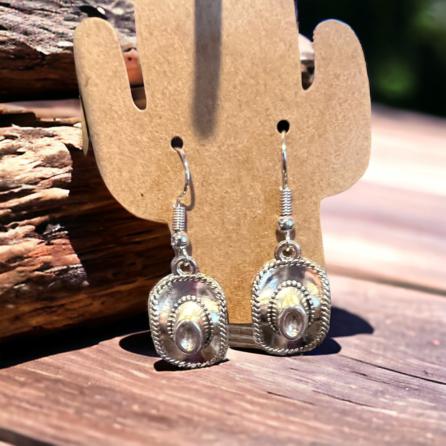 Cowgirl hat earrings