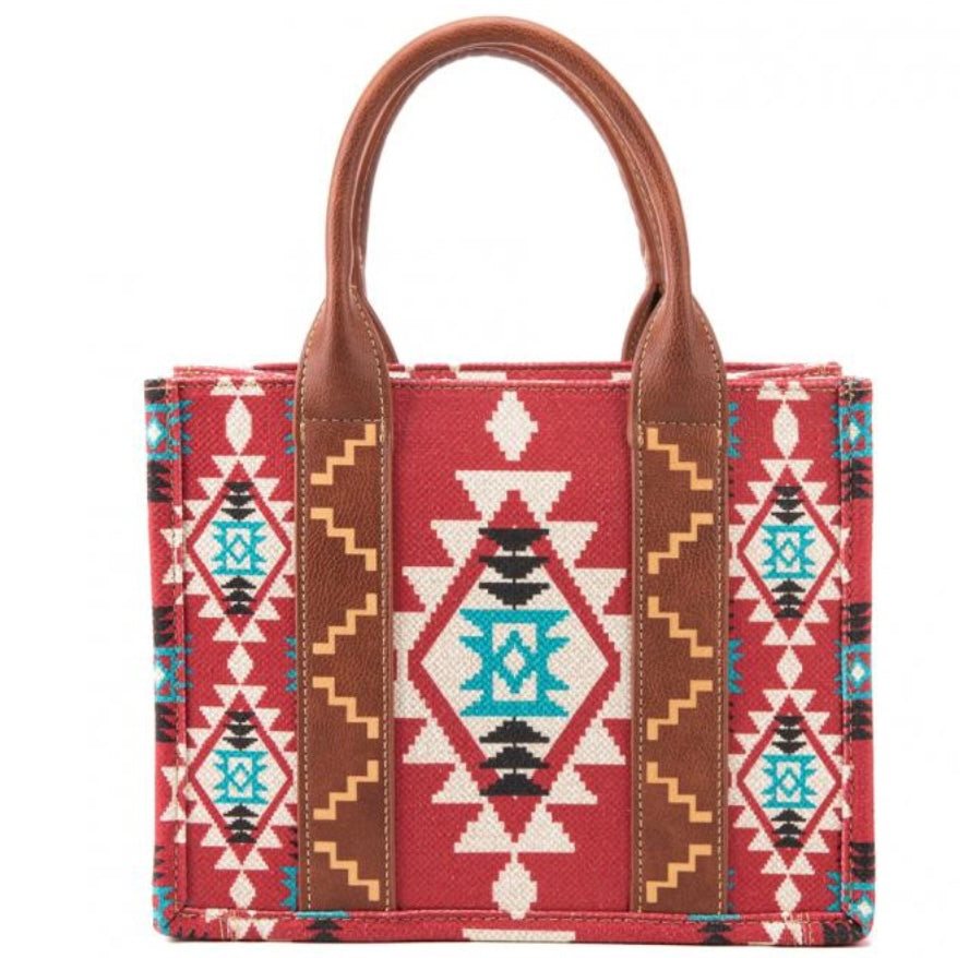 Montana West Wrangler Crossbody Bag Wrangler Southwestern Print Small Canvas Tote/Crossbo